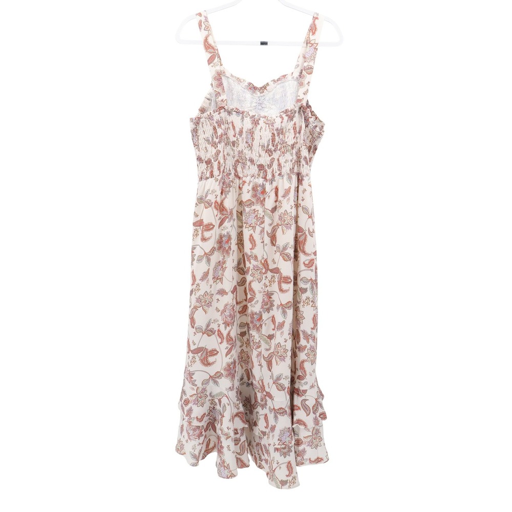 NWT Grace Karin Floral Paisley Smocked Midi Dress Ruffle Hem Sleeveless 2XL - Picture 3 of 9
